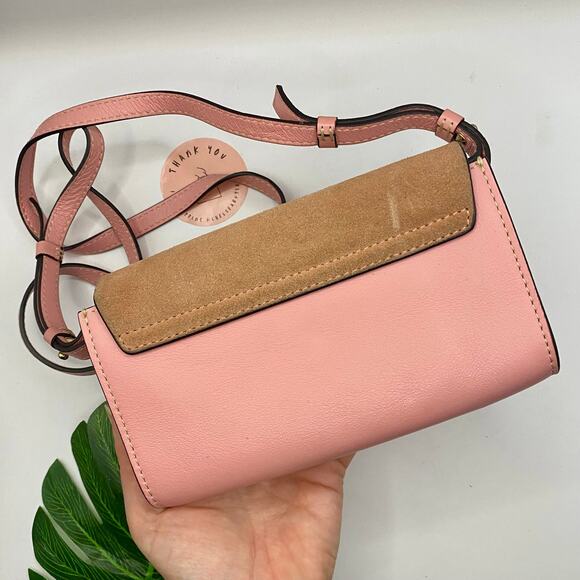 Chloe Blush Mini Faye Wallet Chain Leather Crossbody Bag Purse Chloé Micro WOC - Picture 8 of 12